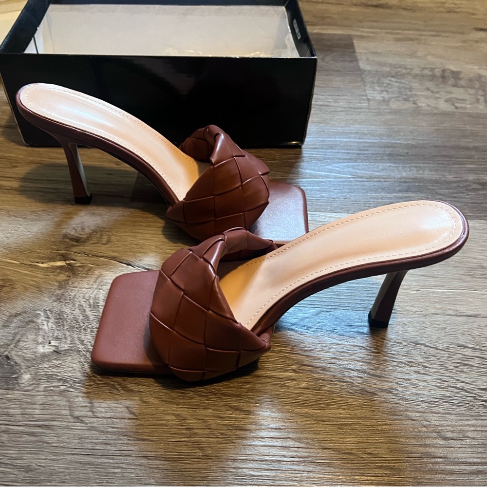 Brown slip on heels size EUR 39